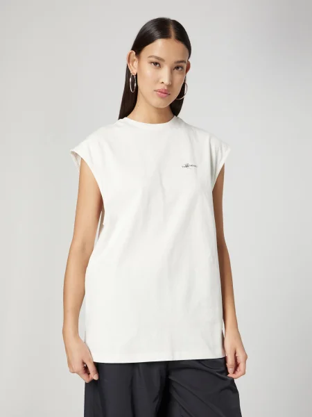 ABOUT YOU x Millane Tricou Gina portocaliu / negru / murdar alb
