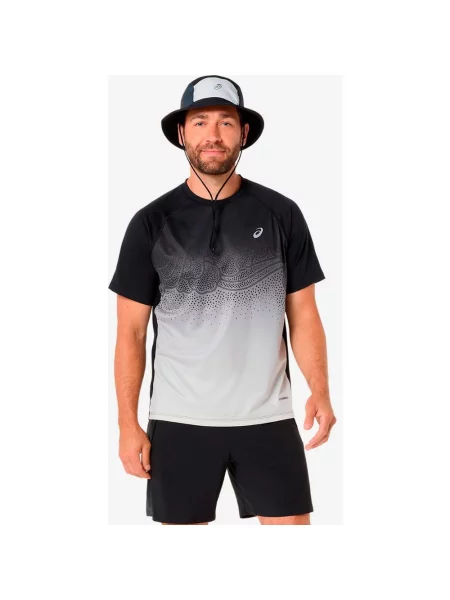 Koszulka z krótkim rękawem damska ASICS Road Fade czarny S biały