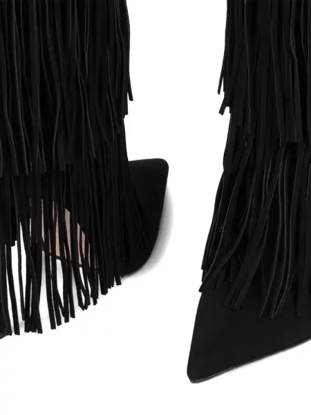 Botine Le Silla cu franjuri din piele de căprioară negru