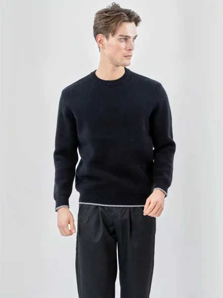 TEESHOPPEN Pulover Crewneck negru