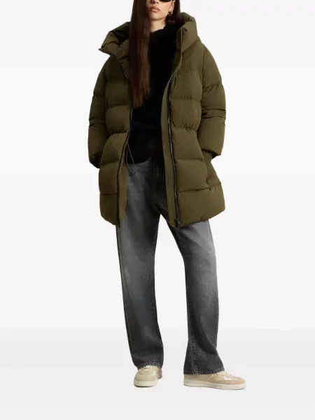 Palton Woolrich cu glugă verde