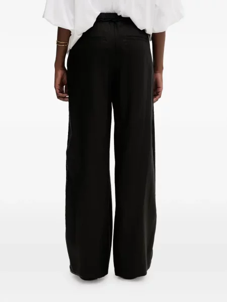 Pantaloni Isabelle Blanche cu cordon negru