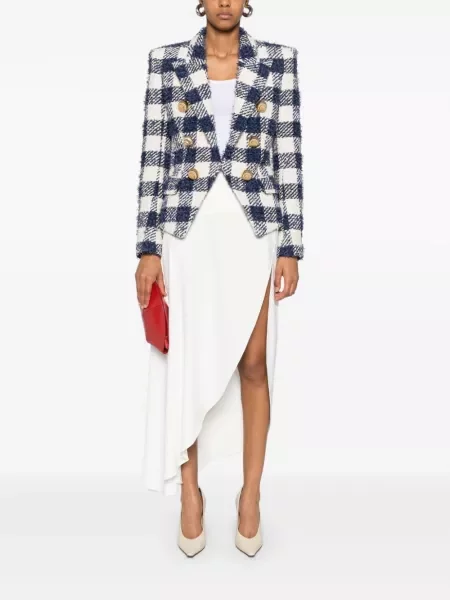 Sacou Balmain în carouri din tweed