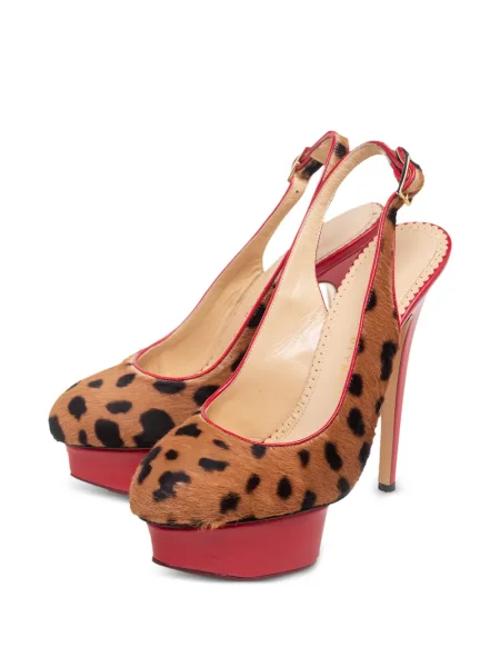 Pantofi cu toc Charlotte Olympia cu imagine cu model leopard slingback maro