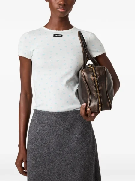 Tricou Miu Miu cu model floral alb