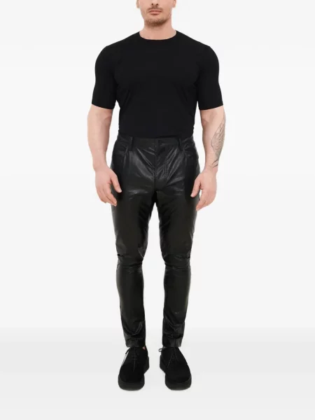 Pantaloni Tessitura din piele negru