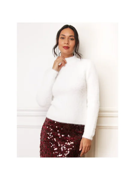Pulover La Modeuse alb