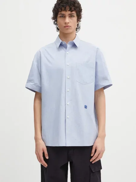 Košile Ader Error Apparel-Top relaxed s klasickým límcem modrá