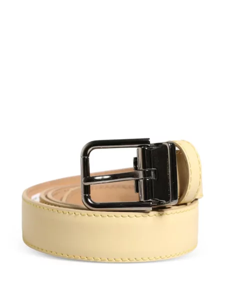 Cu centură curea Dolce & Gabbana din piele cu cataramă galben