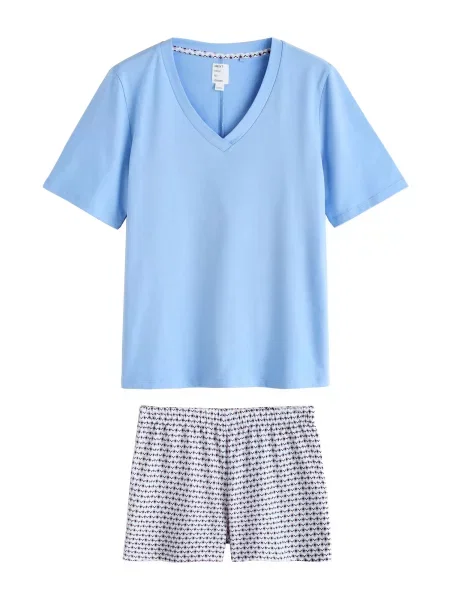 Next Pantaloni scurți albastru deschis / mov deschis / negru / murdar alb