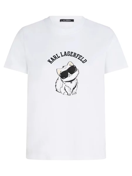 Karl Lagerfeld Tričko Ikon Choupette béžová / čierna biela
