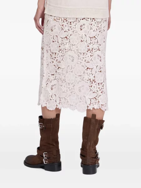 Fustă midi Ermanno Scervino cu model floral din dantelă