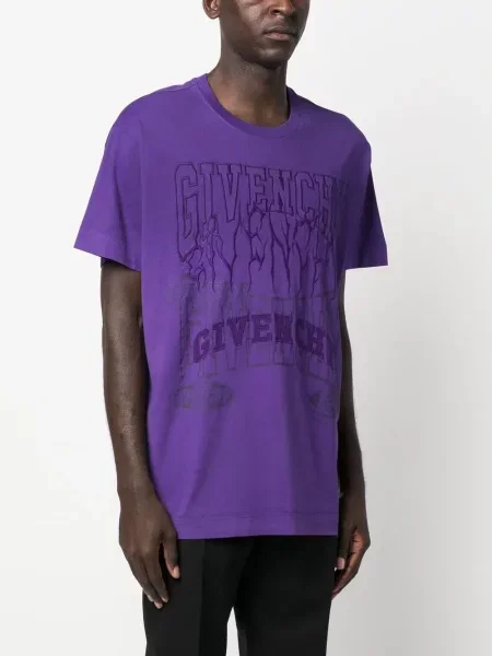 Tricou Givenchy cu broderie violet