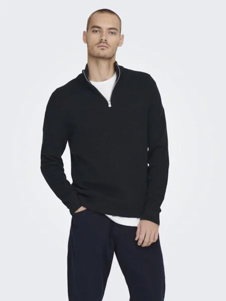 Only & Sons Sveter Tmavomodrá Regular Fit modrá