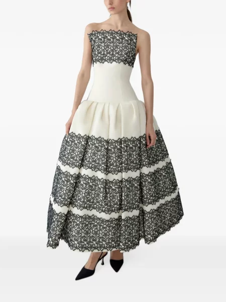 Φόρεμα Carolina Herrera με δαντέλα στράπλες