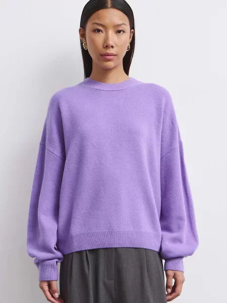 Medicine pulover pentru femei din lână merino violet