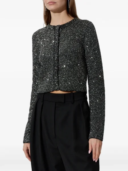 Cardigan Loveshackfancy cu paiete negru