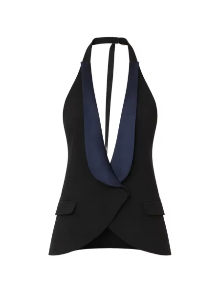 Vestă Christopher Esber cu gât halter negru