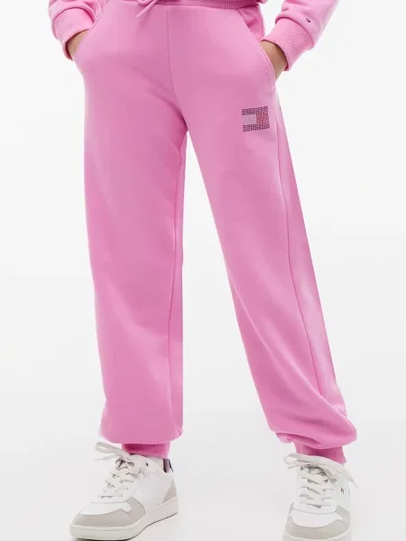 Tommy Hilfiger pantaloni de trening pentru copii cu roz
