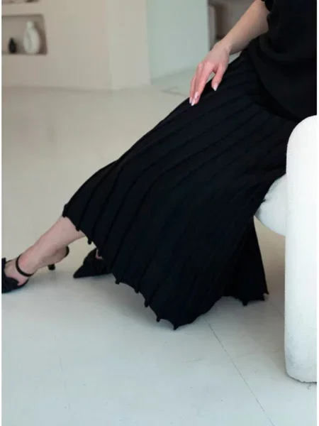 Спідниця міді Nita бавовна/акрил чорний