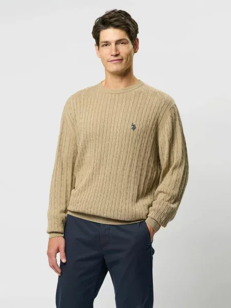 U.S. POLO ASSN. Pulóver UMMads teveszín