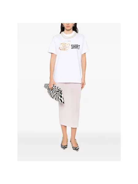 Koszulka Moschino z nadrukiem z dżerseju biała