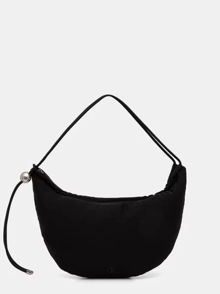 Geantă Calvin Klein Cord Small Hobo Bag negru