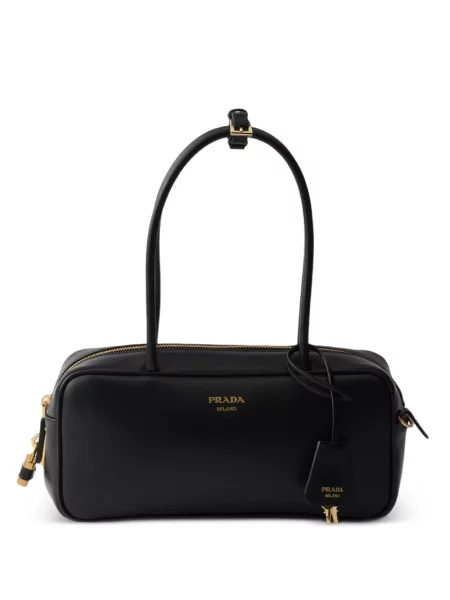 Top Prada din piele negru
