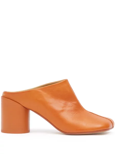 Papuci tip mules Mm6 Maison Margiela din piele portocaliu