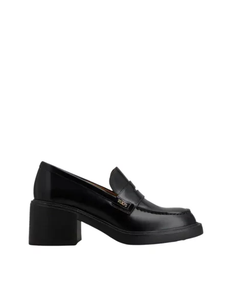 Czółenka Tod's skórzana z logo czarna