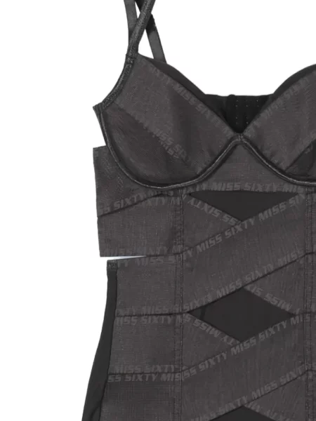 Rochie Miss Sixty cu gât halter de costum maro