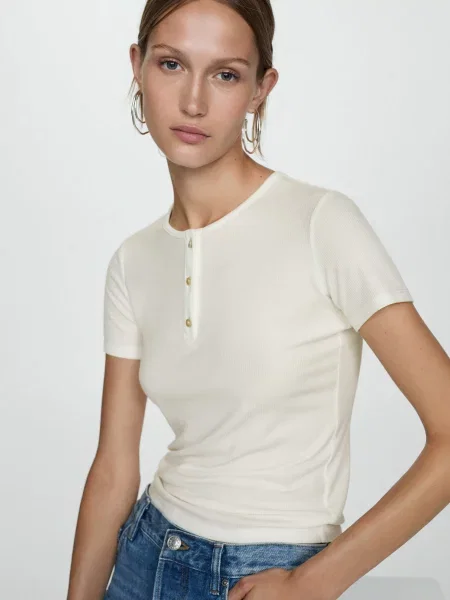 Футболка MANGO ліоцелл білий