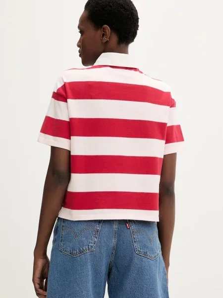 Koszulka polo o kroju relaxed fit z czystej bawełny Levi's czerwona