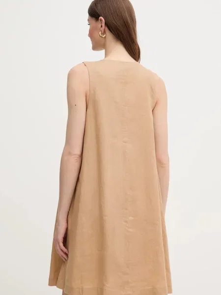 Платье мини United Colors Of Benetton клеш бежевое