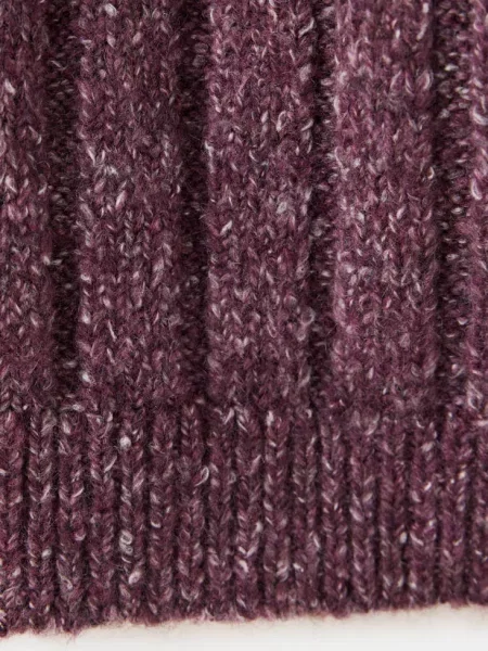 Sweter z prążkowanej dzianiny kasztanowy Dzieci lata MANGO KIDS