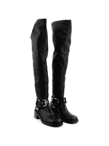 Δερμάτινος μπότες Strategia Shoes με αγκράφα μαύρο