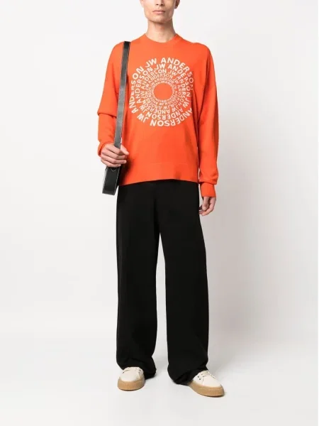 Svetr Jw Anderson s kulatým výstřihem oranžový