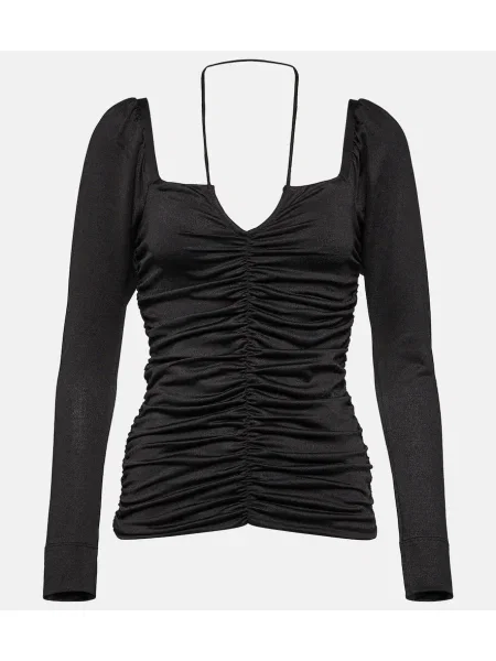 Top Ganni din jerseu negru