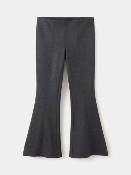 Legginsy flare z przeszyciami ciemnoszary Dzieci 12 MANGO KIDS