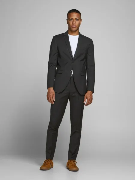 JACK & JONES Pantaloni cu dungă Franco' negru