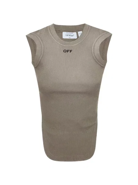 Top Off-white cu imagine alb