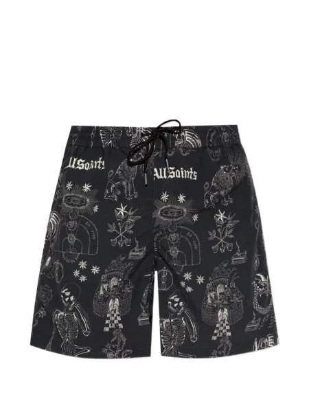 Шорти Allsaints с принт черно