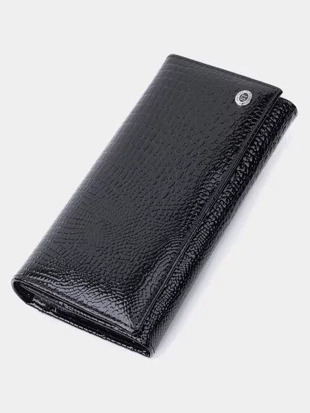 Кожаный кошелек St Leather Accessories черный