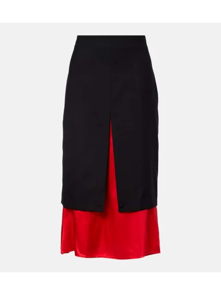 Fustă midi Róhe de lână până la genunchi negru