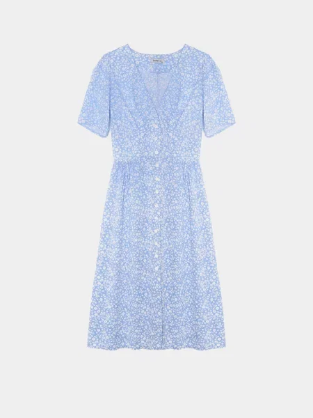 Сукня міді Braska бавовна/віскоза блакитний
