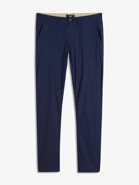 Chinosy ze stretchem o kroju regular fit prosta nogawka niebieskie