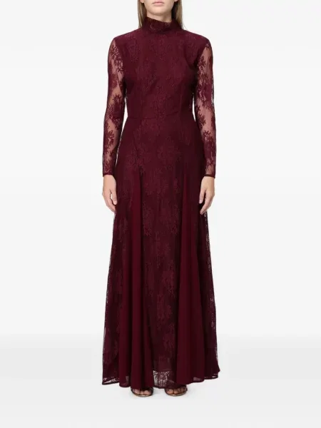 Rochie maxi Hanita din dantelă roșu