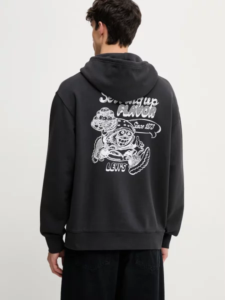 Levi's bluza z kapturem RELAXED GRAPHIC czarna