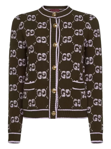 Cardigan Gucci din jacard verde