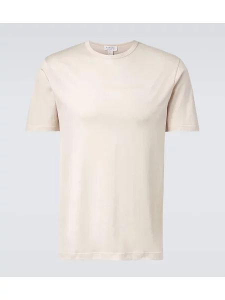 Tricou Sunspel din jerseu alb